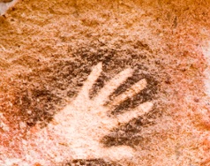 Pre-historic spray-painted hand