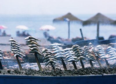 Sardines grilled at Playamar